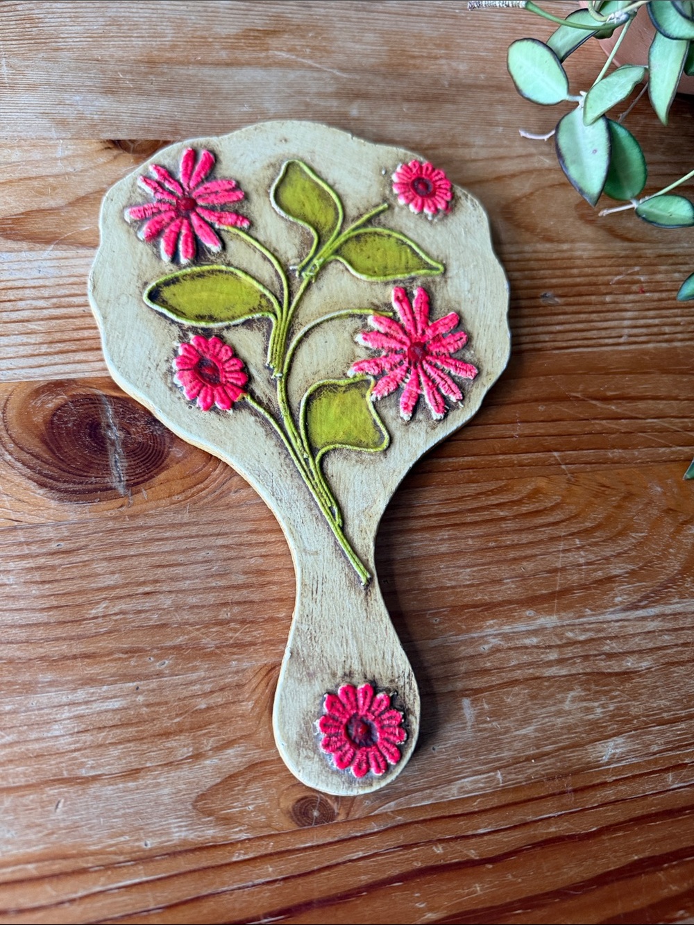 Vintage Flower Handheld Mirror